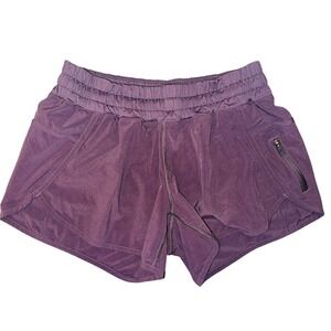 WB2 Lululemon Tracker Purple Running Shorts Women's  6 Elastic Waistband‎